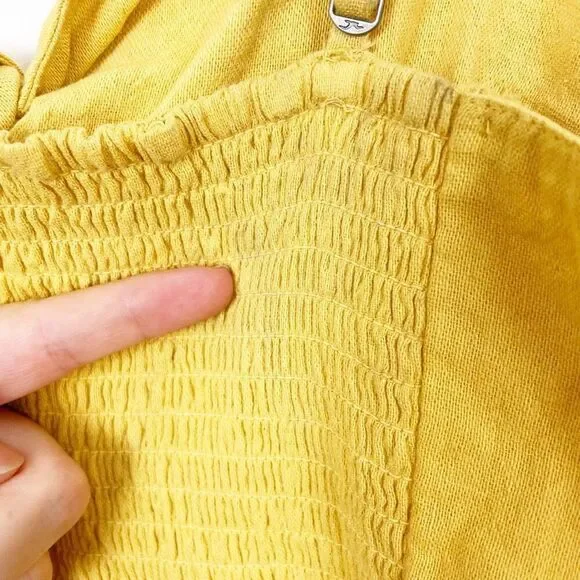 ❤️🔥5 for $25 Hollister mustard yellow linen textured dress bow front small - Picture 6 of 8